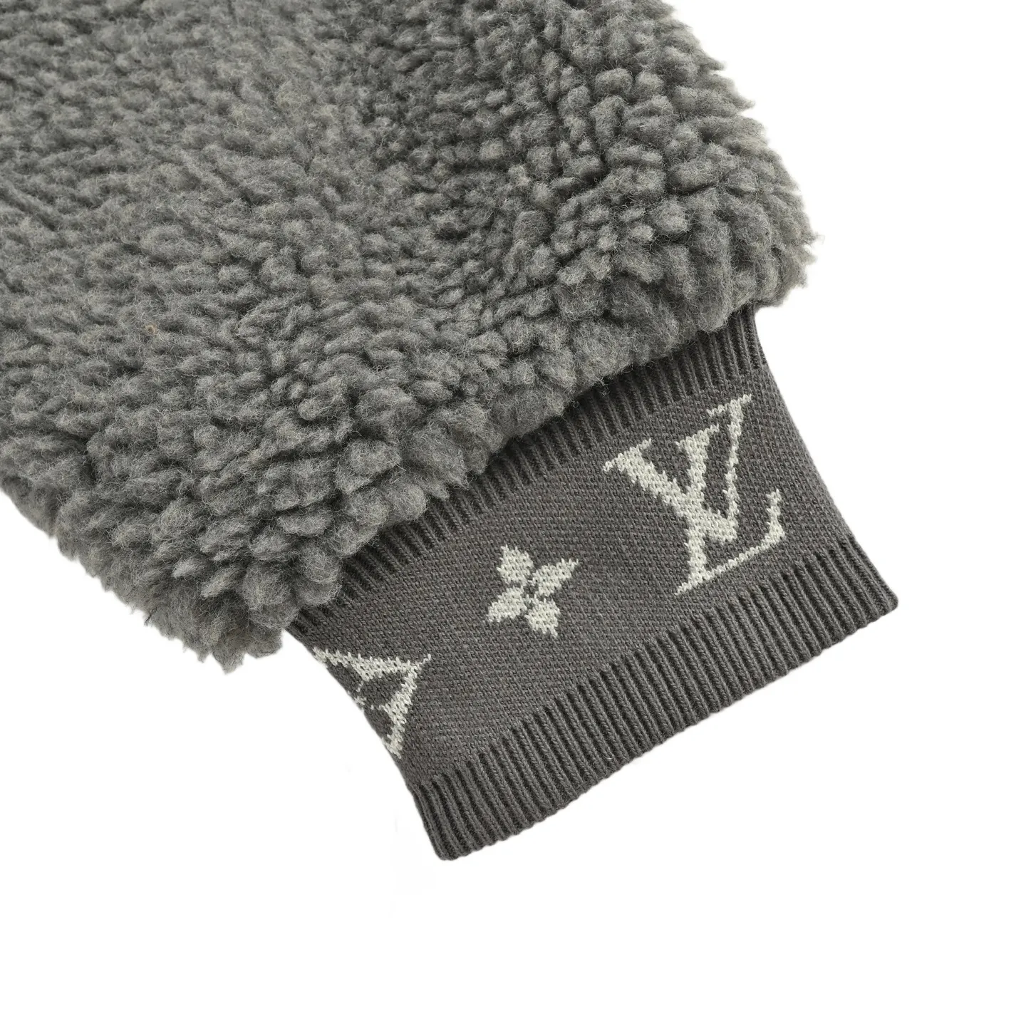 Louis Vuitton/Louis Vuitton 24Fw leather sherpa stand collar jacket
